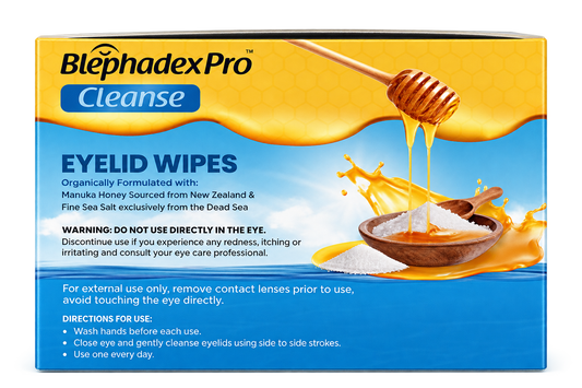Blephadex Pro Cleanse Wipes with Manuka Honey and Dead Sea Salts – 30 Count